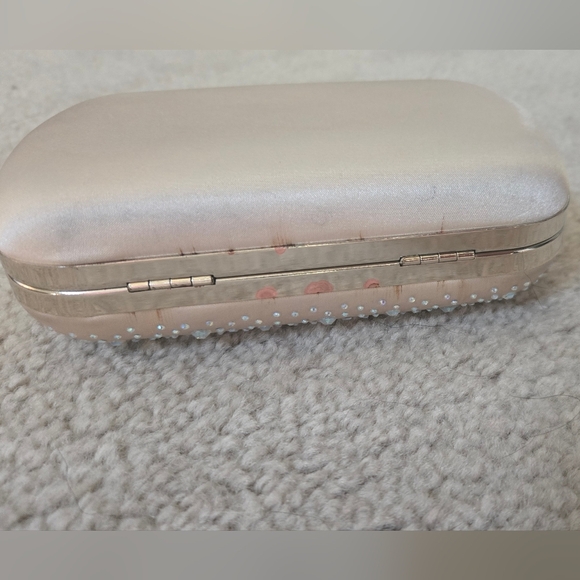Express Ivory Satin Rhinestone Evening Clutch - Picture 3 of 12
